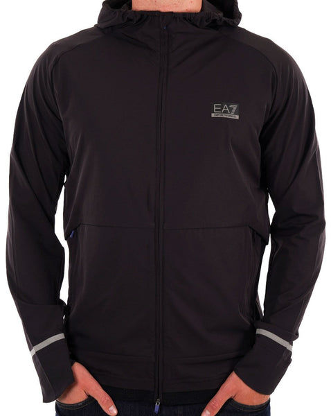 EA7 Emporio Armani Hooded Zip Jacket Black Bean