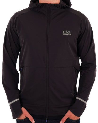 EA7 Emporio Armani Hooded Zip Jacket Black Bean