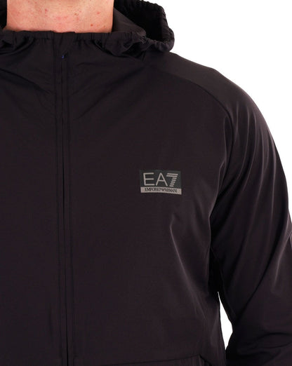 EA7 Emporio Armani Hooded Zip Jacket Black Bean