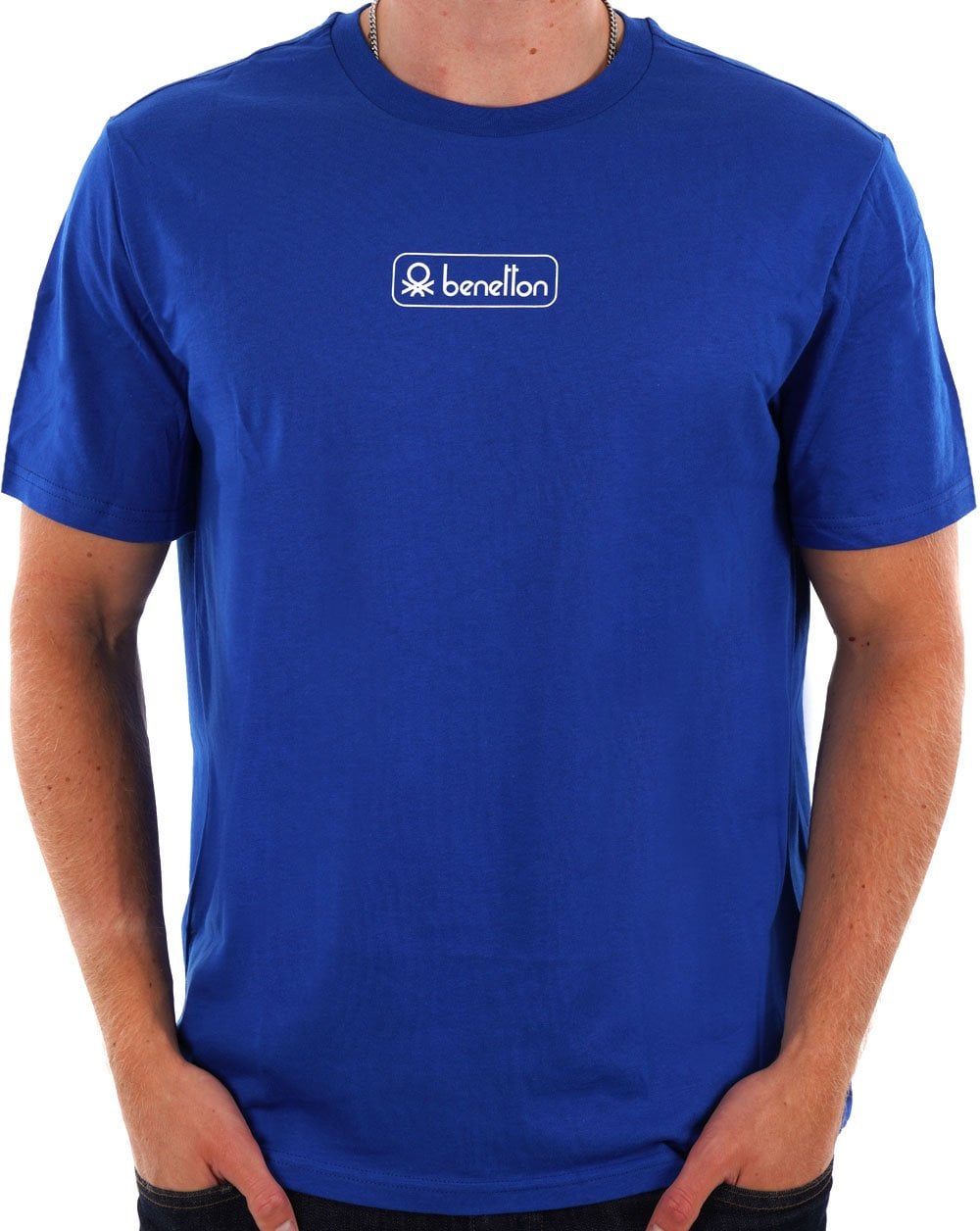 Benetton Box Logo T-shirt Royal Blue