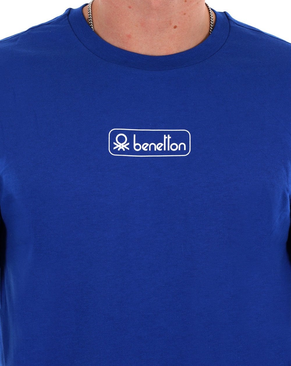 Benetton Box Logo T-shirt Royal Blue