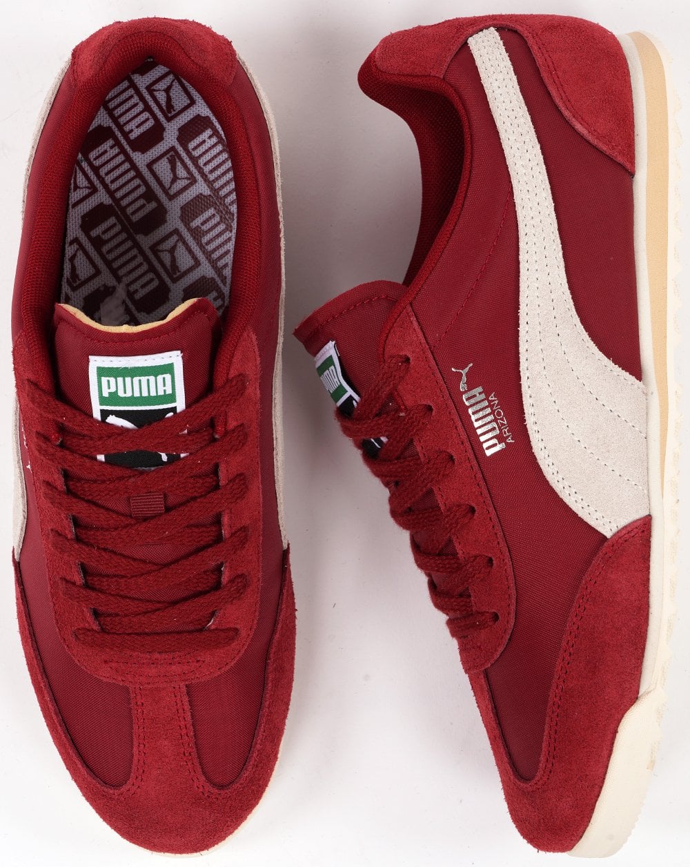 Puma Arizona Nylon Trainers Deep Red Off White
