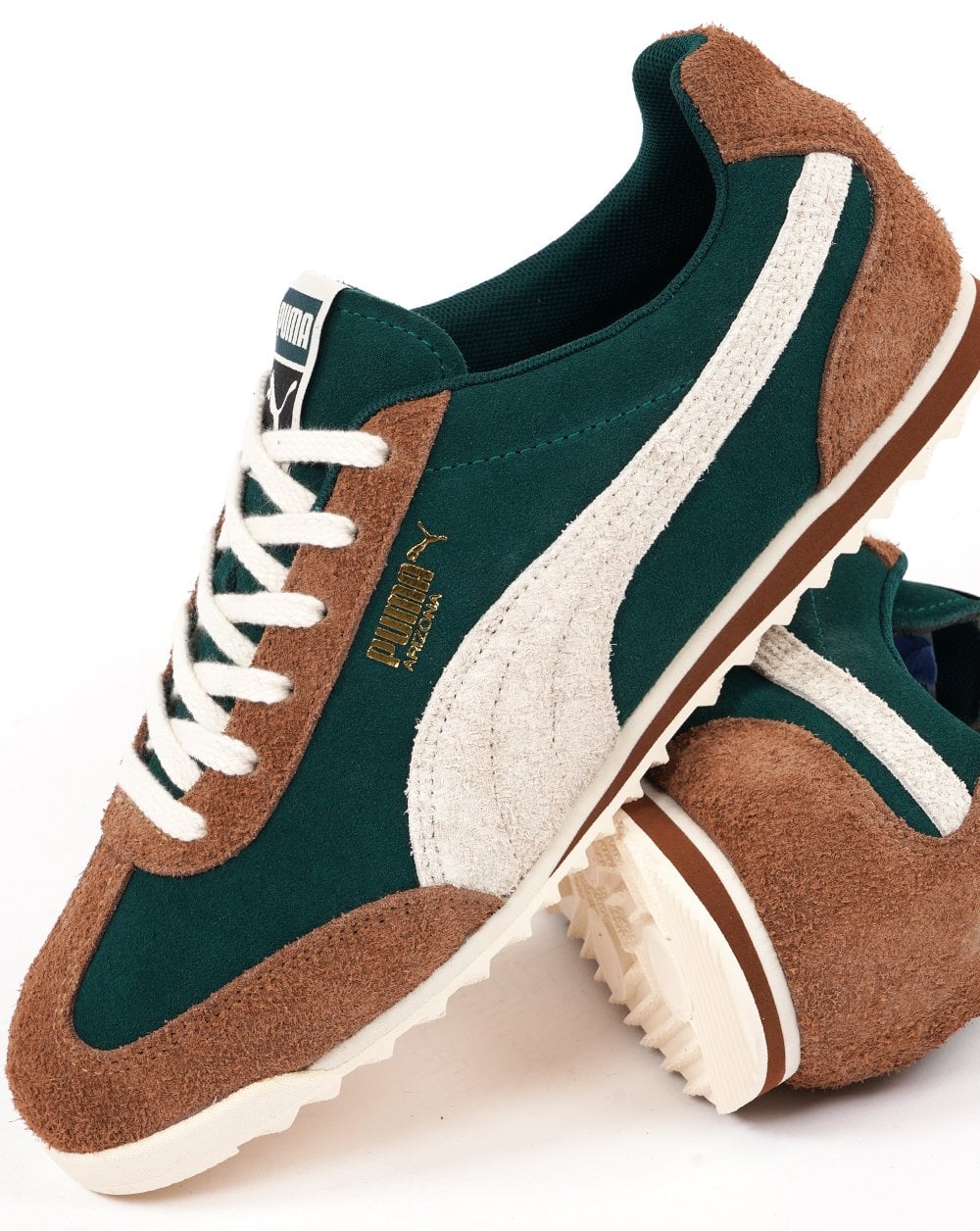 Puma Arizona Suede Trainers Dark Green / frosted Ivory