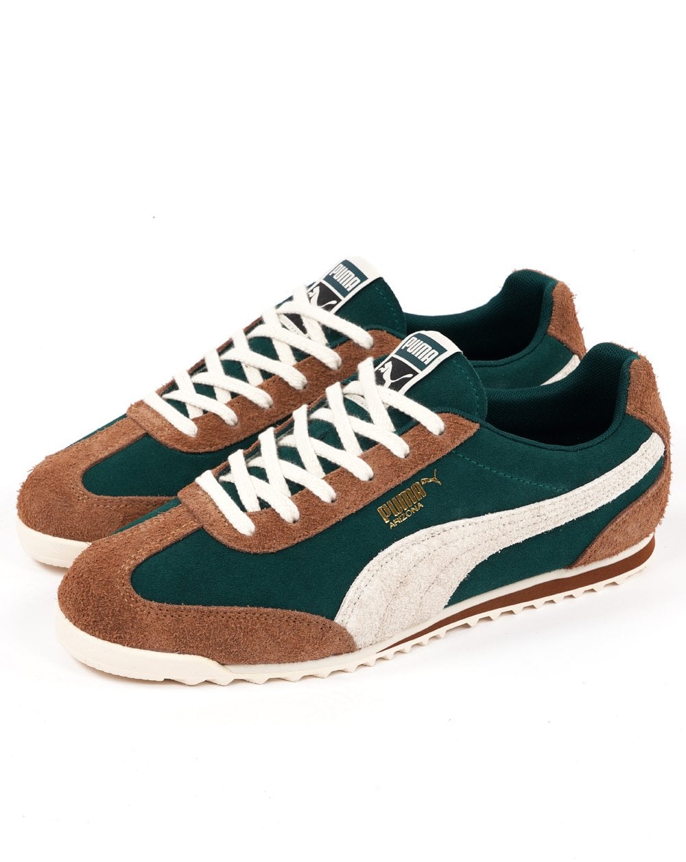 Puma Arizona Suede Trainers Dark Green / frosted Ivory