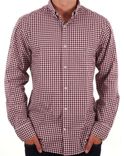 Gant Poplin Gingham Shirt Wine Red