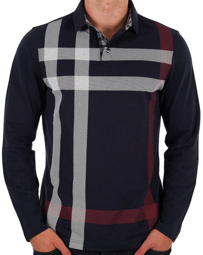 Barbour Blaine Long Sleeve Polo Shirt Dark Navy