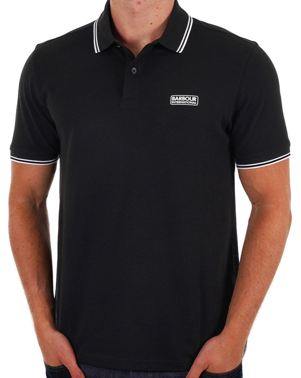 Barbour International Evan Tipped Polo Shirt Black