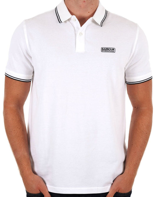 Barbour International Evan Tipped Polo Shirt White