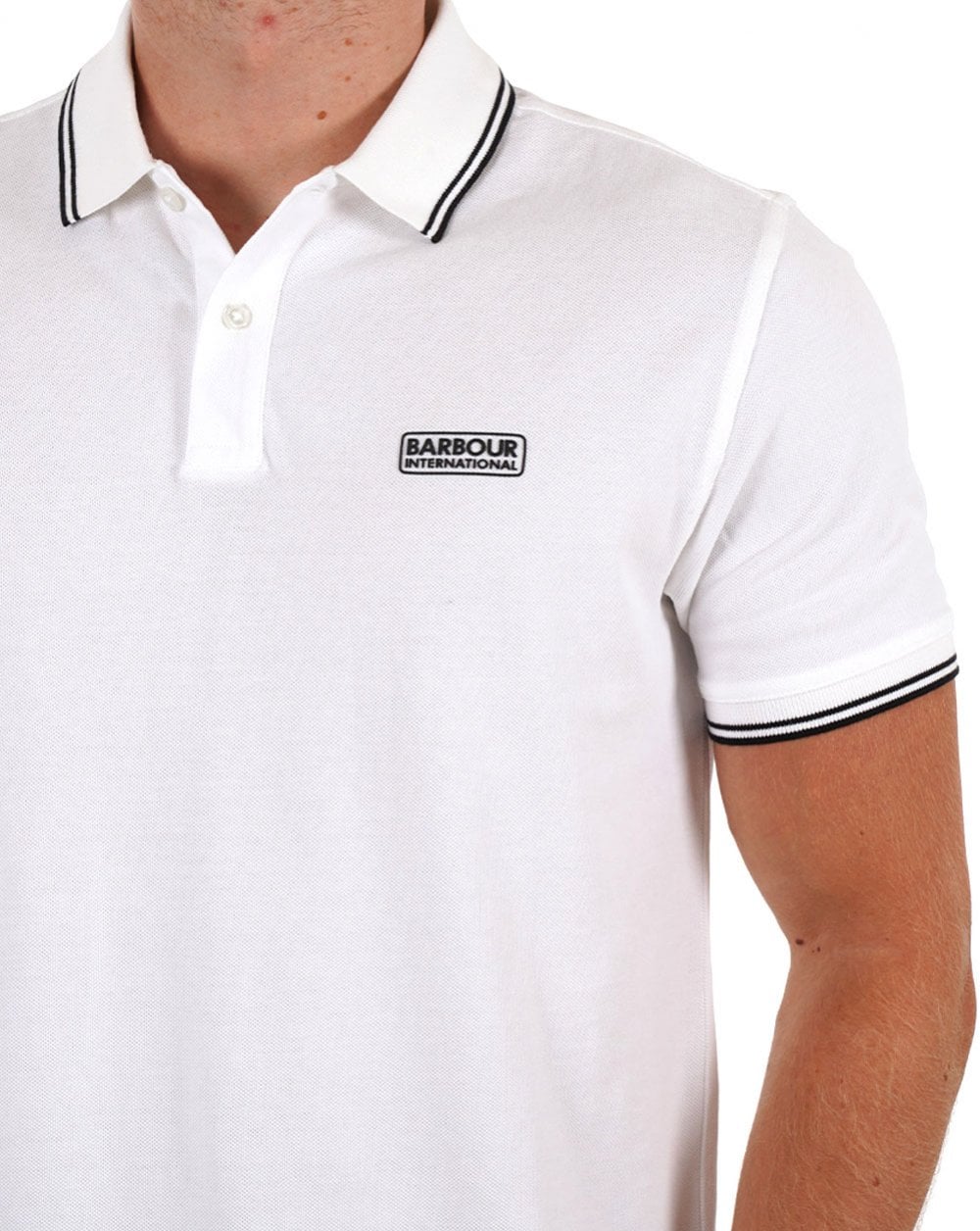 Barbour International Evan Tipped Polo Shirt White