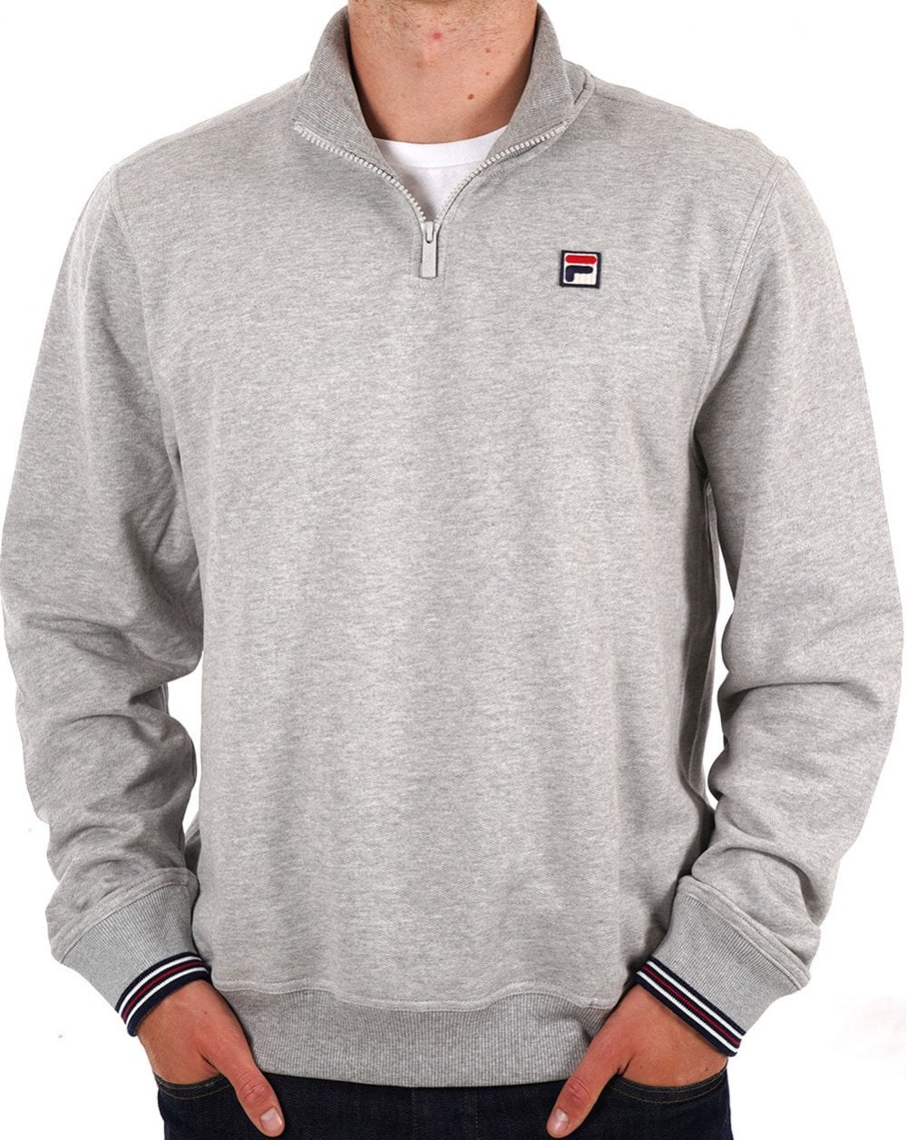 Fila Vintage 1/4 Zip Sweat Grey Marl