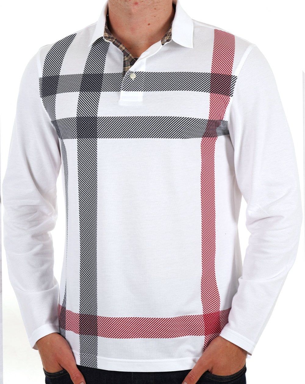 Barbour Blaine Tailored Long Sleeve Polo Shirt White