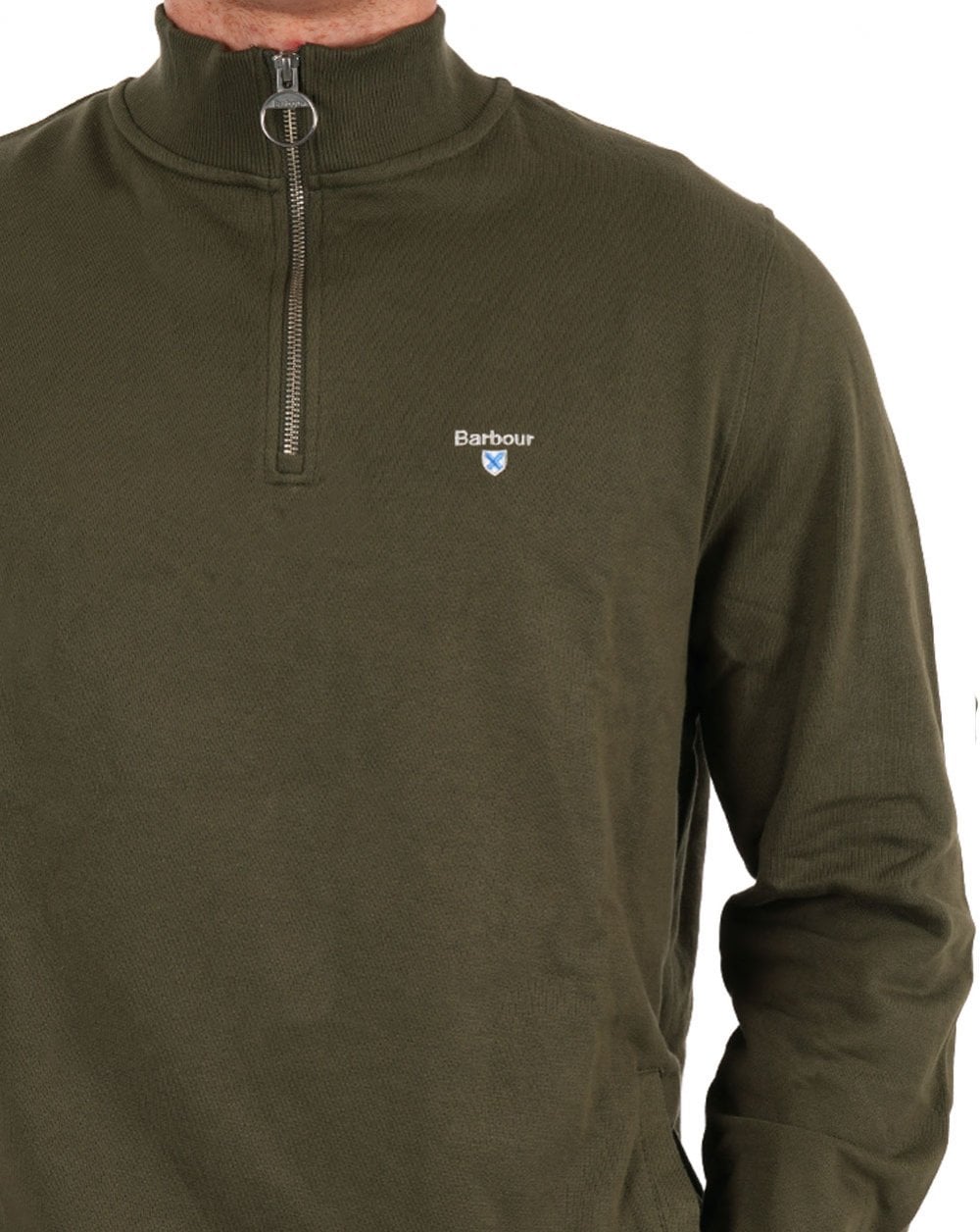 Barbour Beckhill Half Zip Sweatshirt Mid Olive