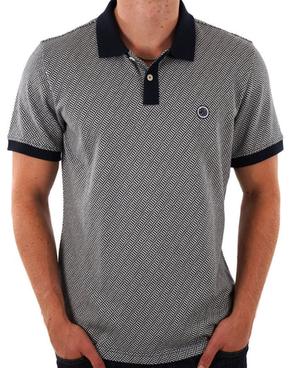 Pretty Green Travis Jacquard Polo Navy