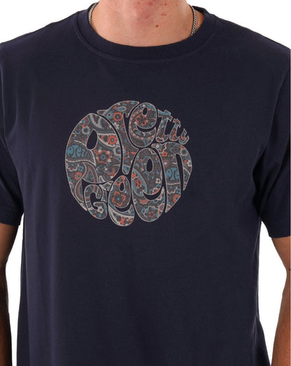 Pretty Green Wonderwall Paisley T-shirt Navy
