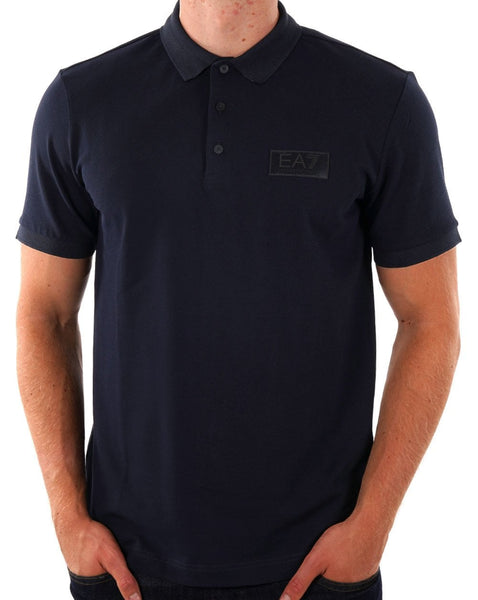 EA7 Logo Patch Polo Shirt Navy