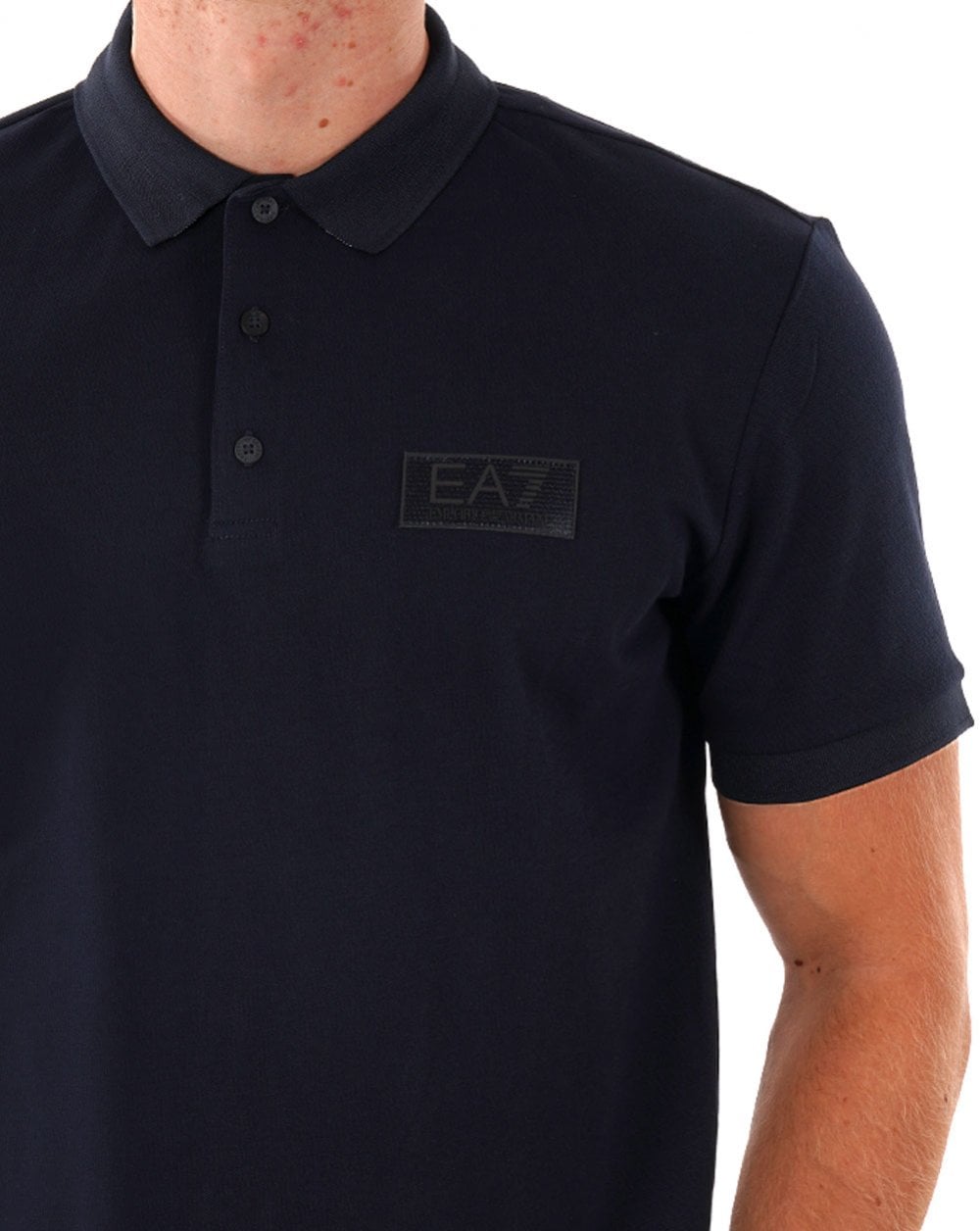 EA7 Logo Patch Polo Shirt Navy