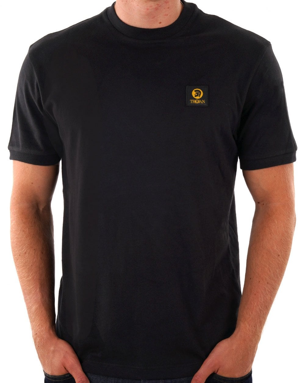 Trojan Badged Plain T-shirt Black