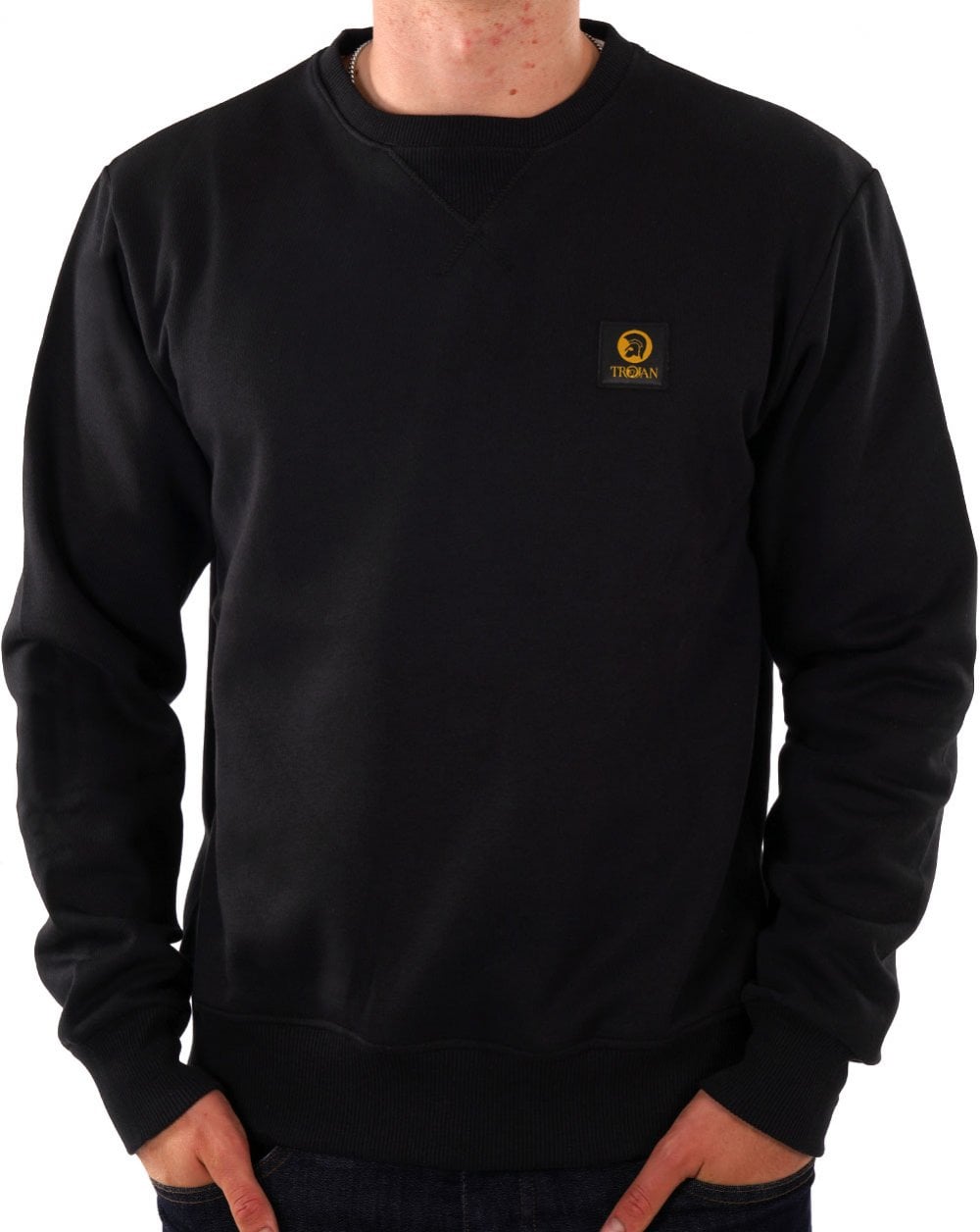 Trojan Crew Neck Sweatshirt Black