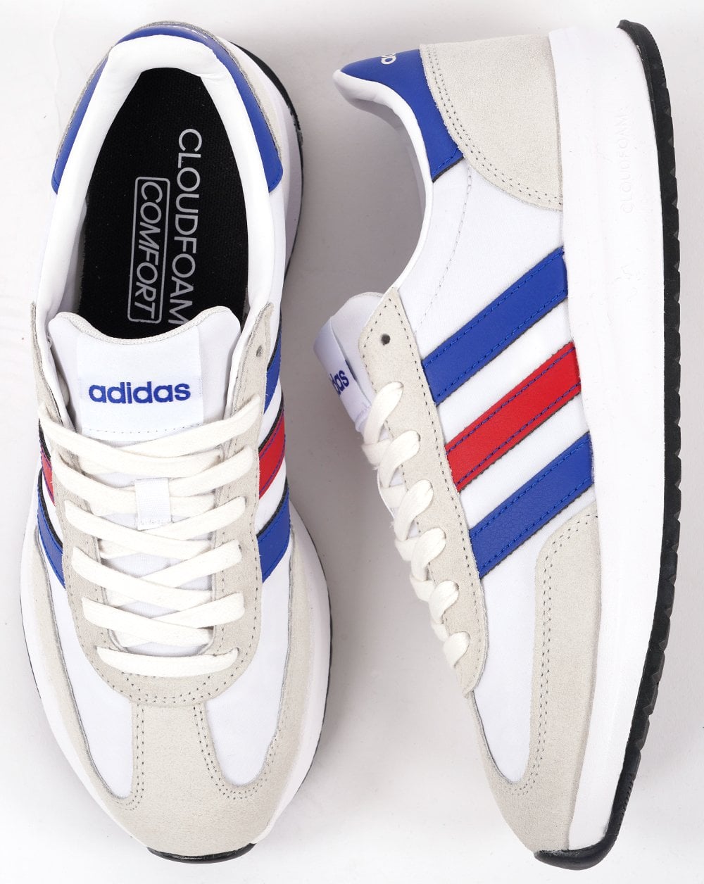 Adidas Run 70 Trainers White Royal Red
