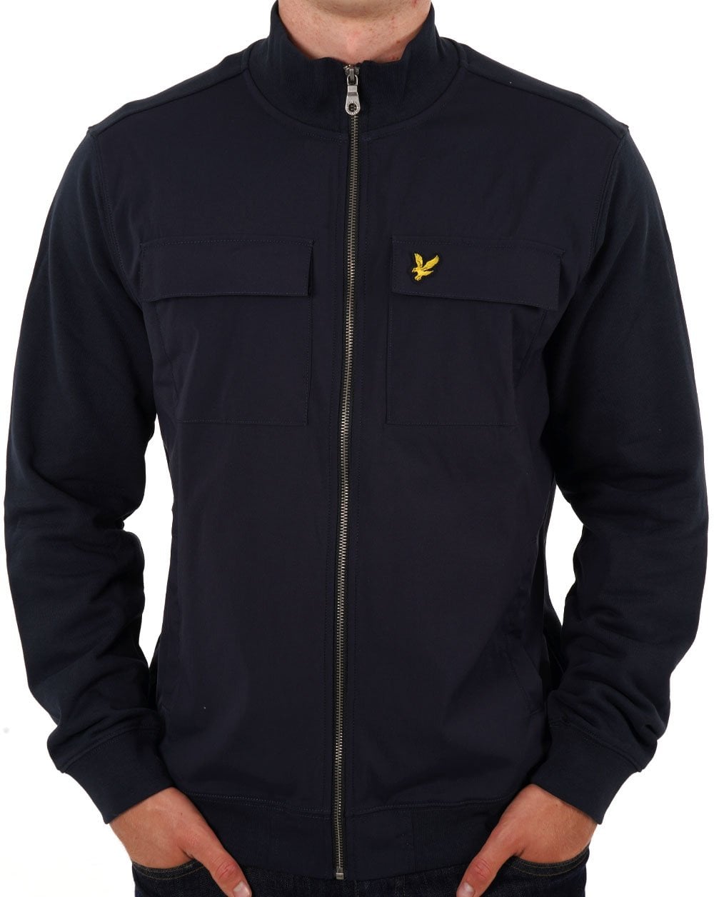 Lyle & Scott Hybrid Zip Track Jacket Navy