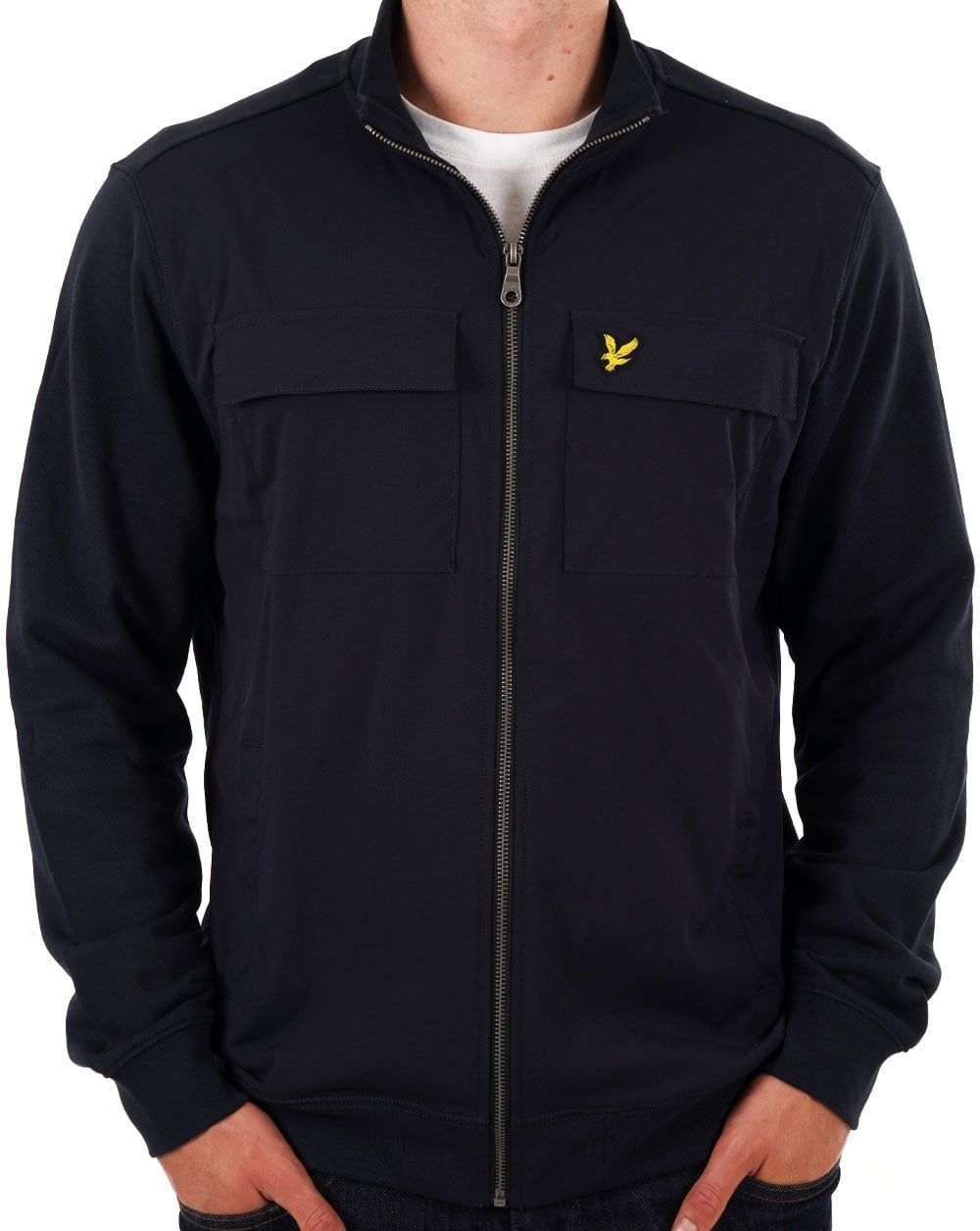 Lyle & Scott Hybrid Zip Track Jacket Navy