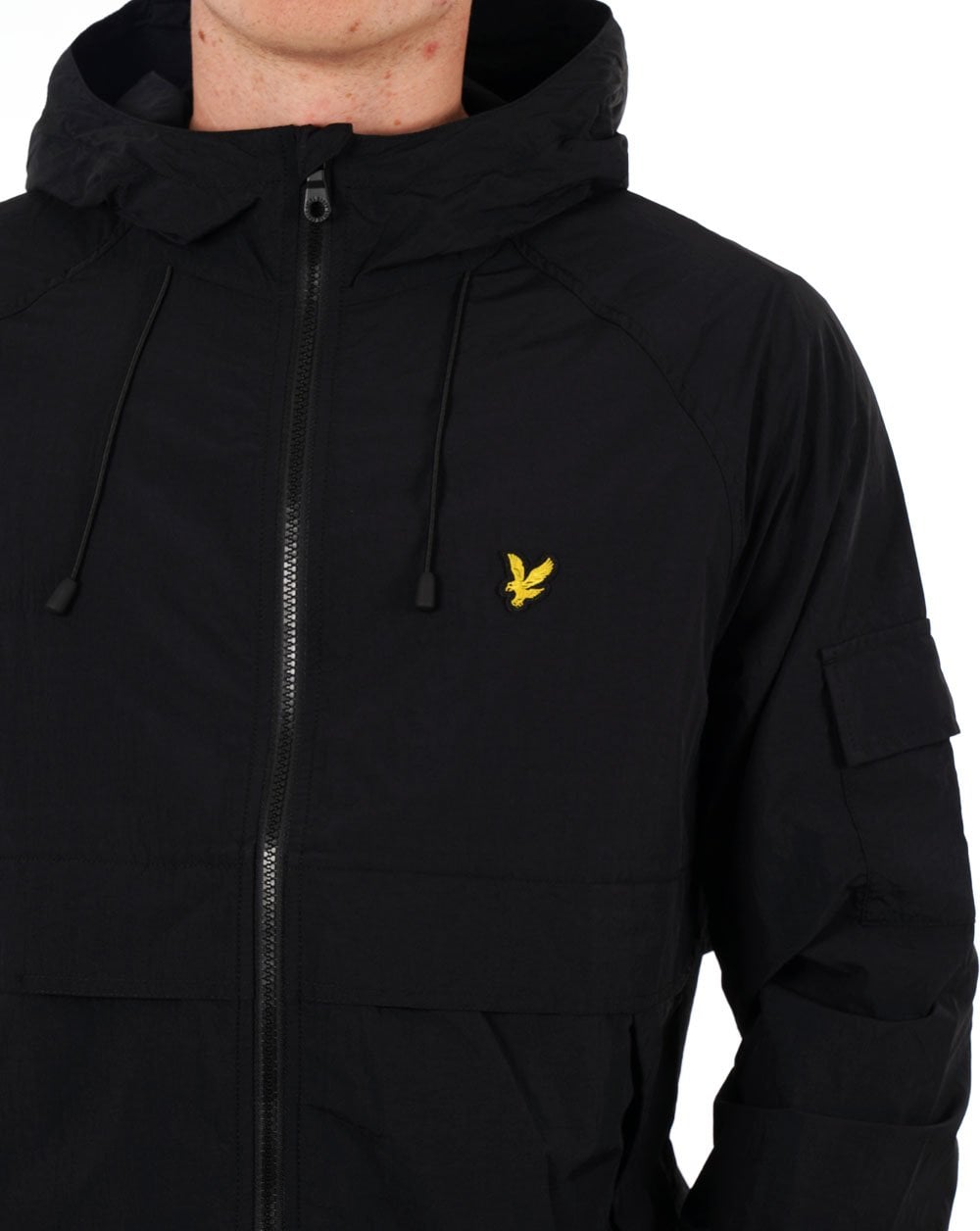 Lyle & Scott Hooded Windbreaker Jacket Black