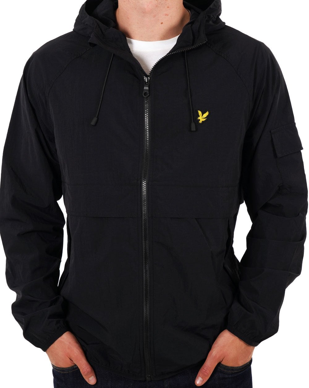Lyle & Scott Hooded Windbreaker Jacket Black