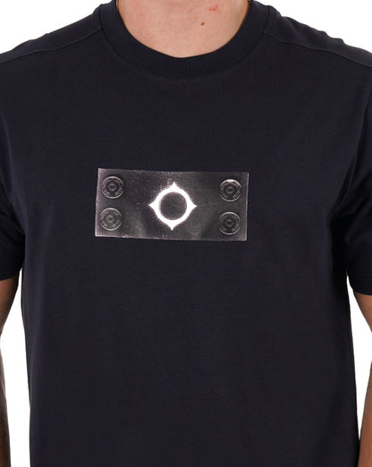 MA.STRUM Trompe L'oeil Badge T Shirt Ink Navy
