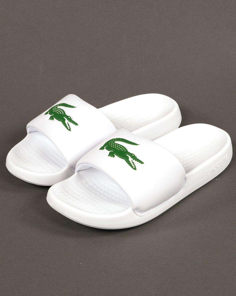 Lacoste Croco Sliders White/Green