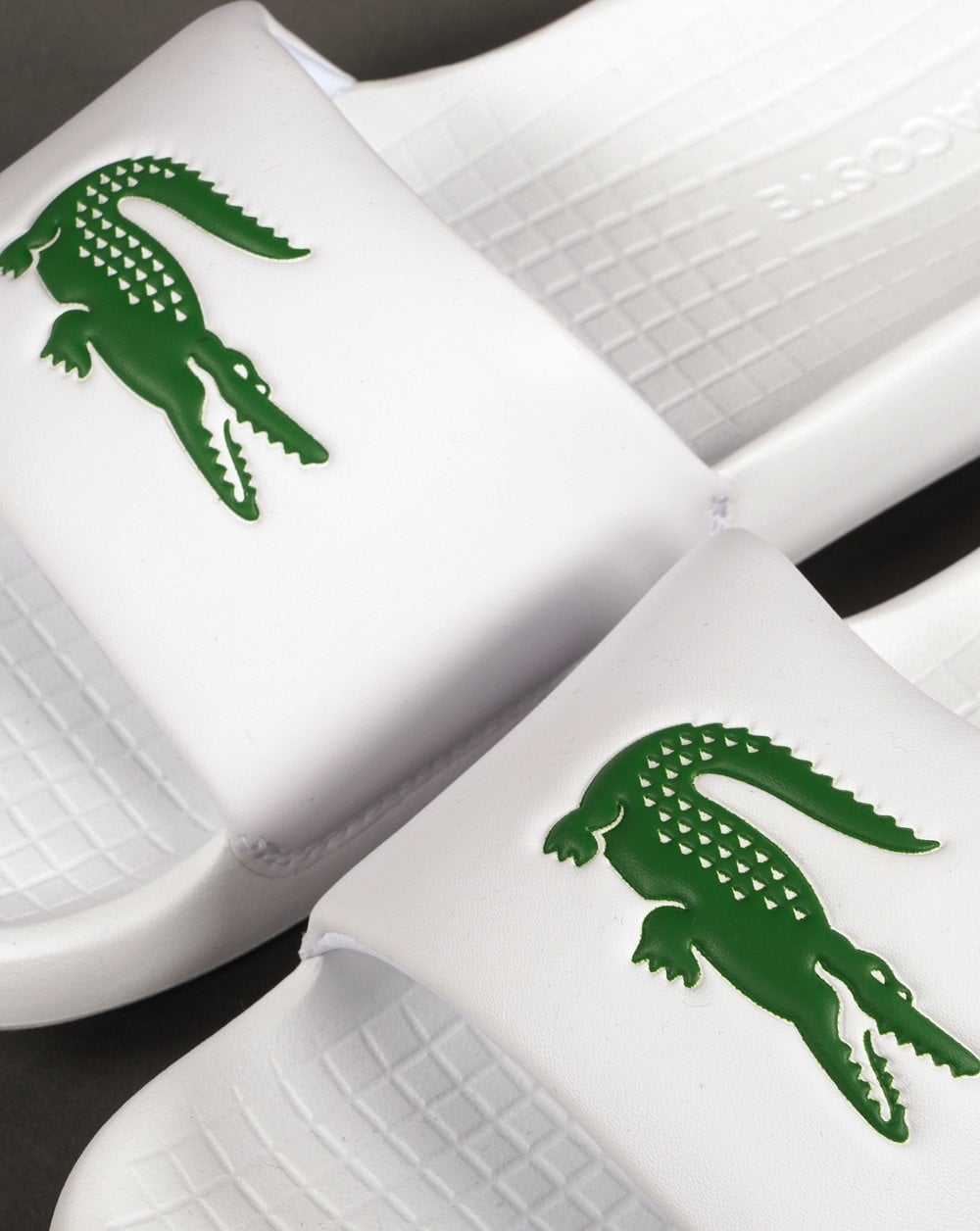 Lacoste Croco Sliders White/Green