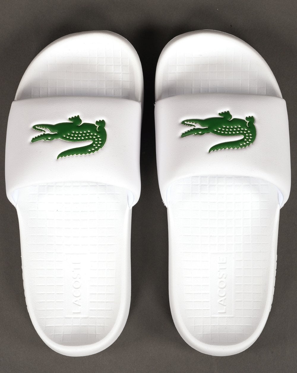 Lacoste Croco Sliders White/Green