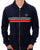 Sergio Tacchini Striped 70s Velour Track Top Navy