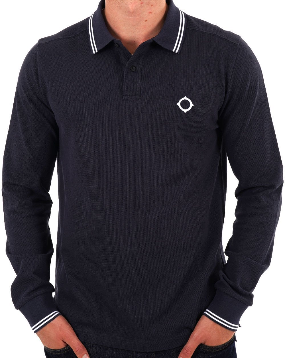 MA.STRUM Double Tipped LS Polo Ink Navy