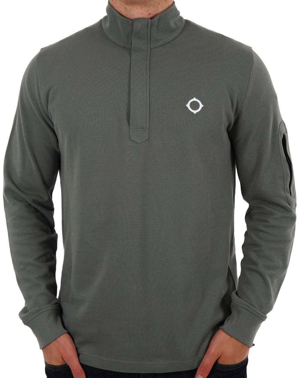 MA.STRUM Funnel Neck 1/4 Zip Grey