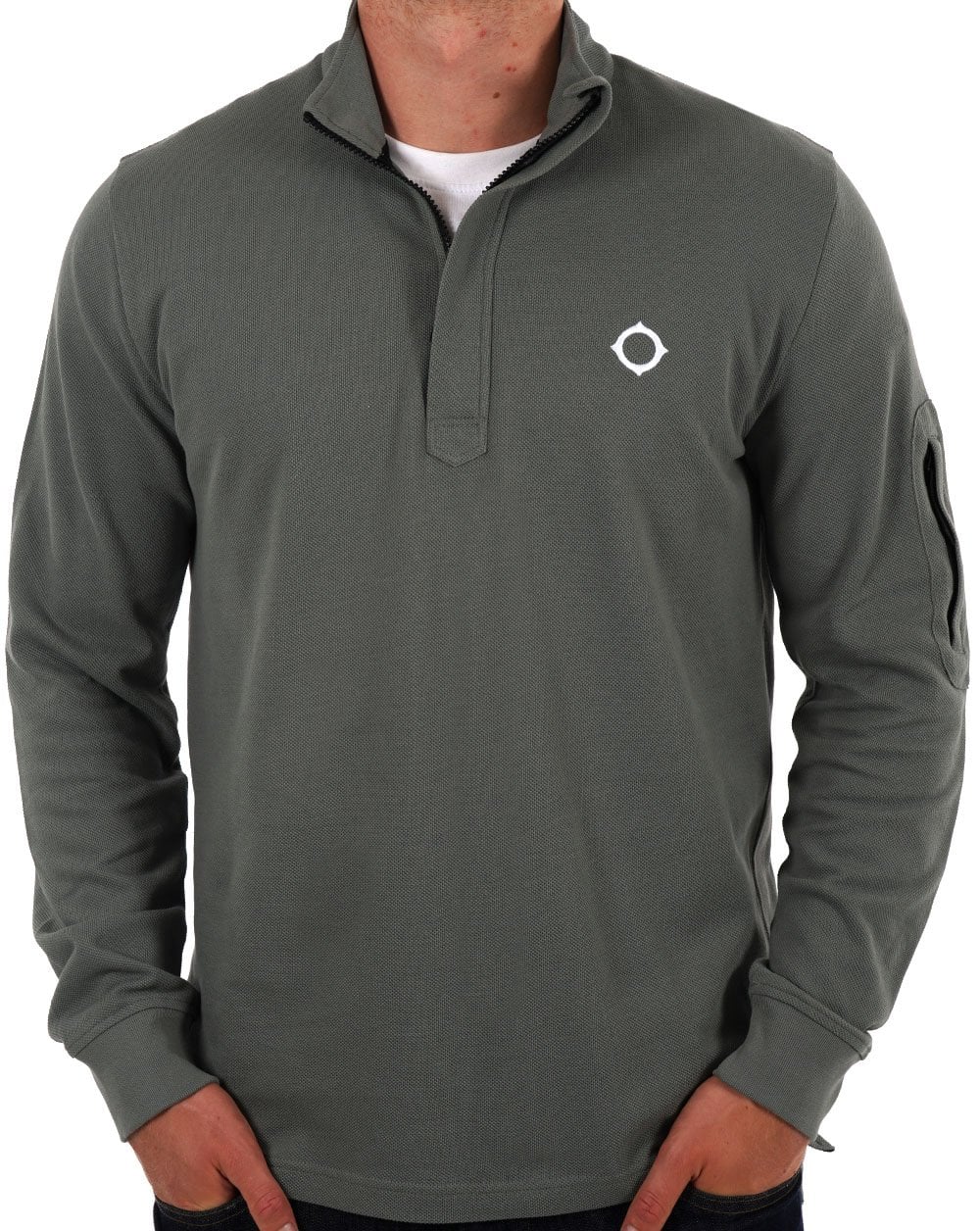 MA.STRUM Funnel Neck 1/4 Zip Grey