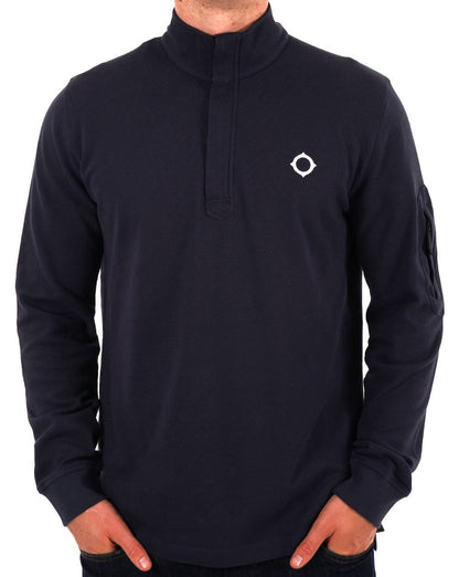 MA.STRUM Funnel Neck 1/4 Zip Navy