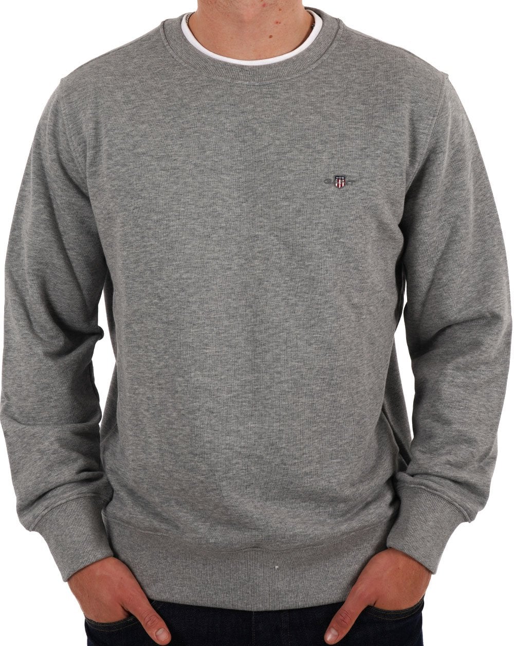 Gant Crew Neck Sweat Grey Melange