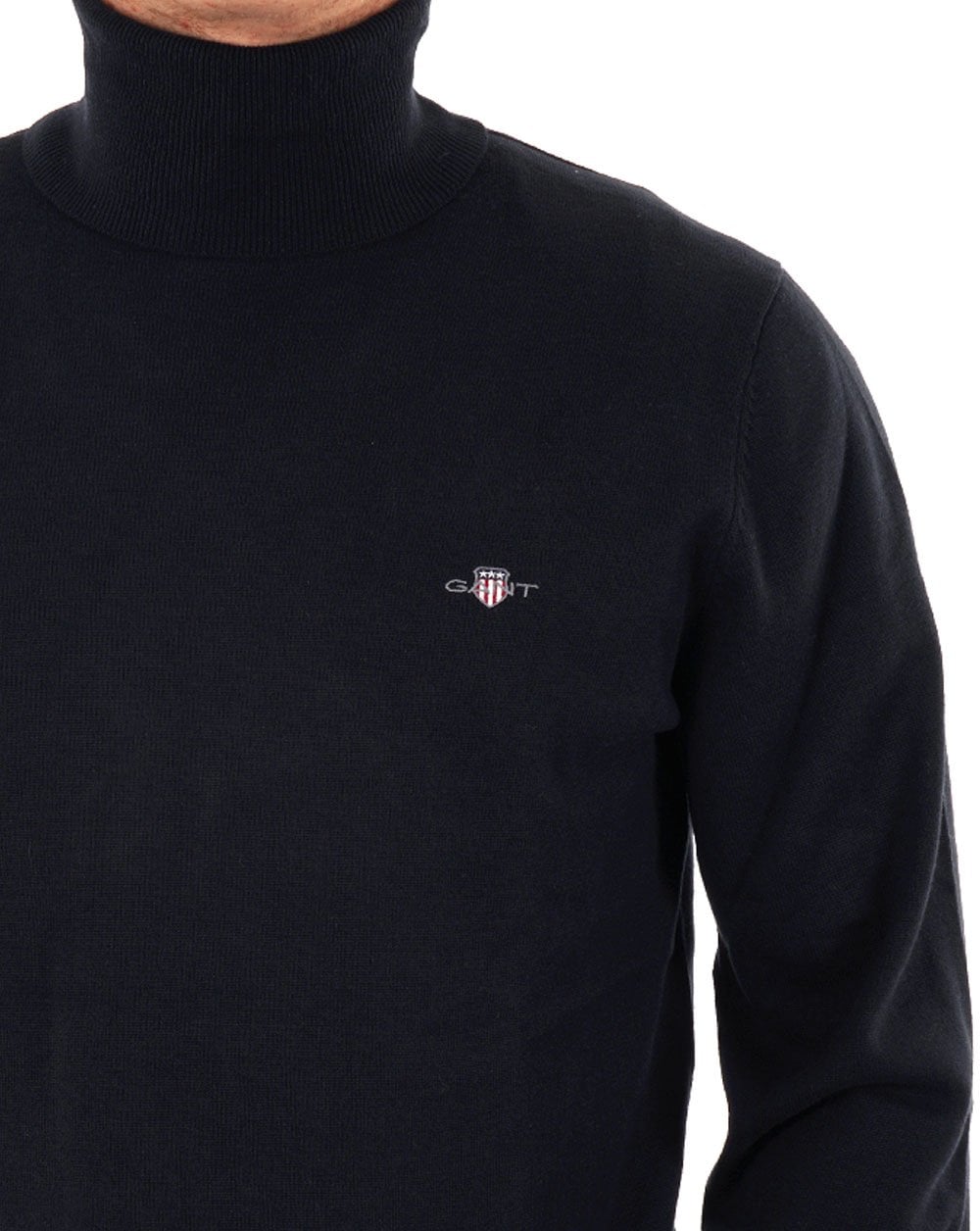 Gant Cotton Cable Turtle Neck Navy