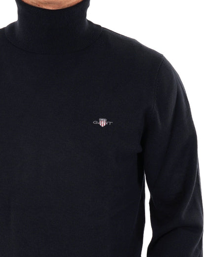 Gant Cotton Cable Turtle Neck Navy