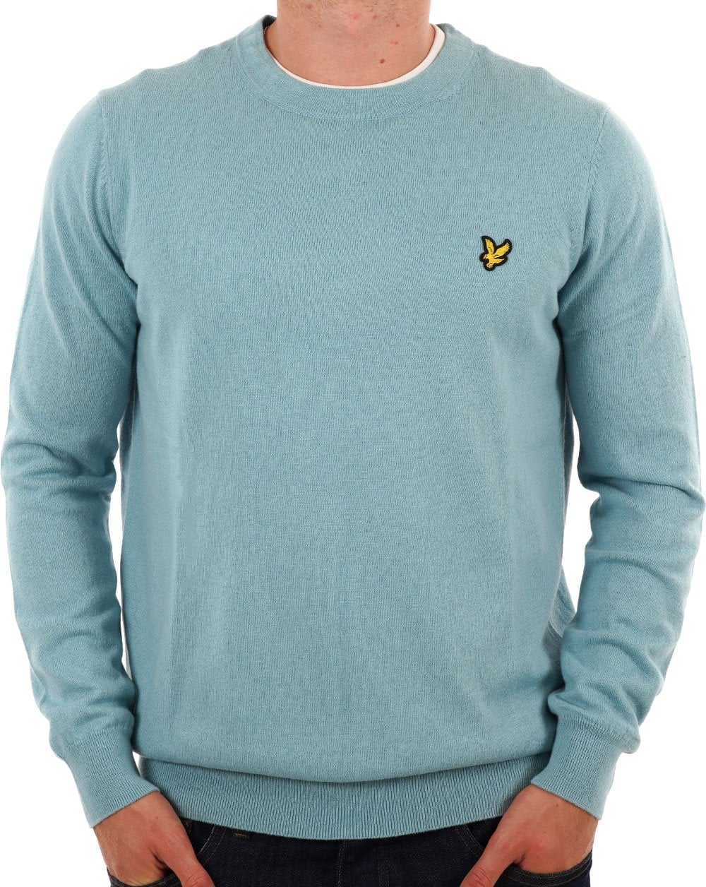 Lyle & Scott Cotton Merino Crew Jumper Blue Smoke