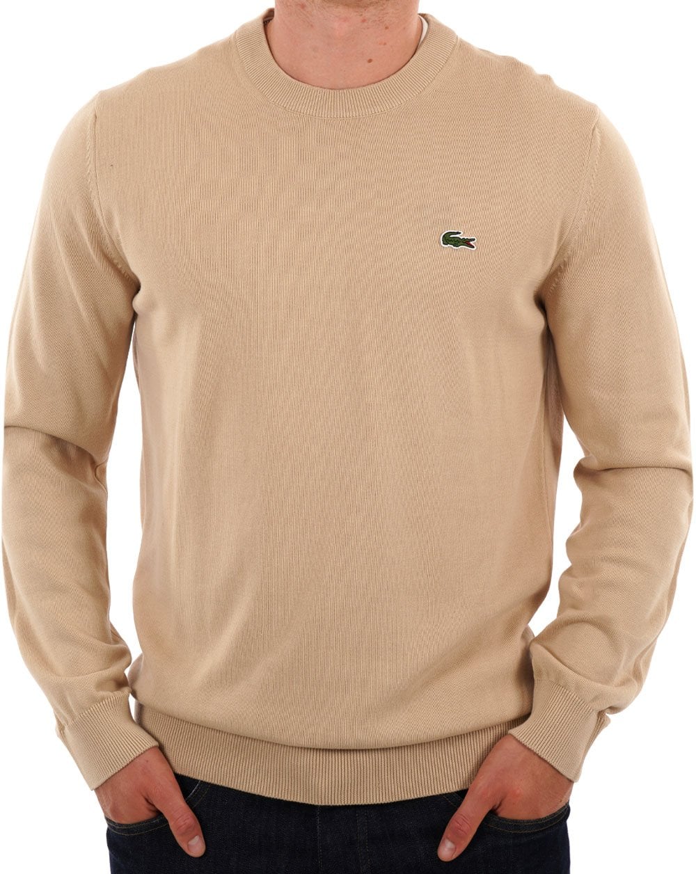 Lacoste Crew Neck Knit Jumper Sand