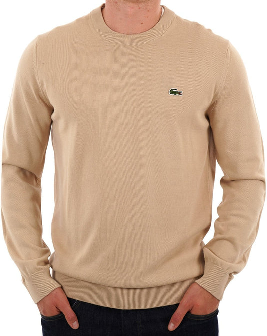 Lacoste Crew Neck Knit Jumper Sand