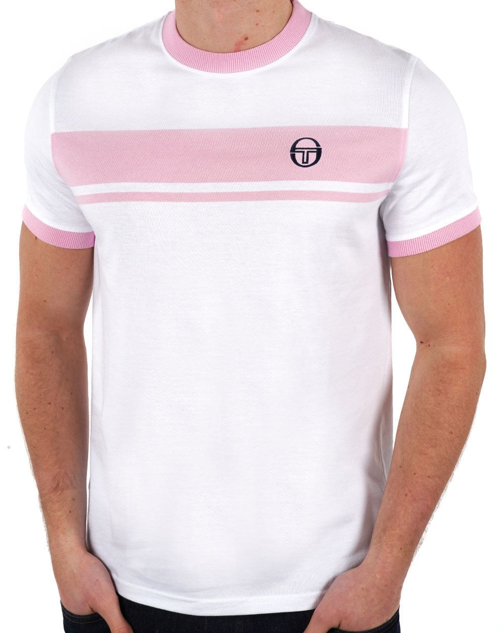 Sergio Tacchini Masters T Shirt White/Pink