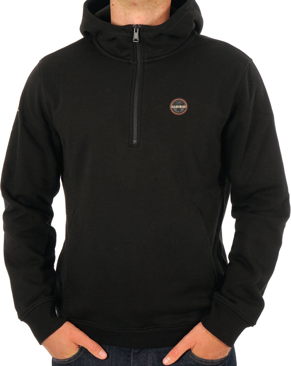 Napapijri Badge Half Zip Hoody Black