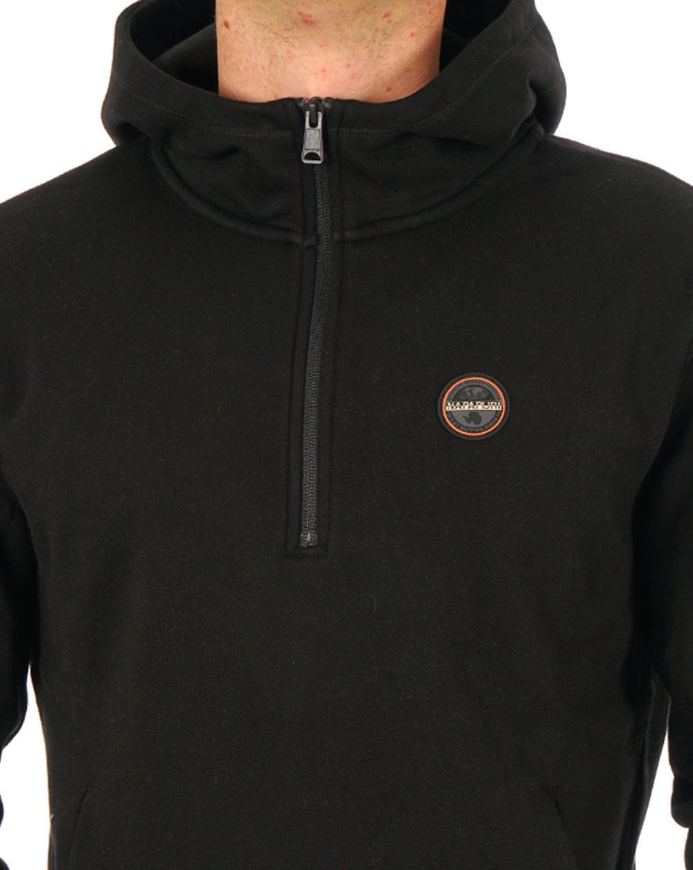 Napapijri Badge Half Zip Hoody Black