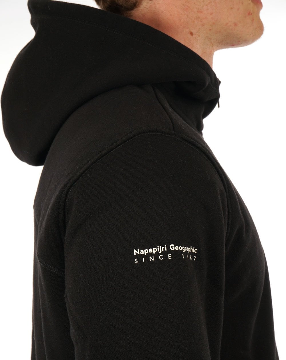 Napapijri Badge Half Zip Hoody Black