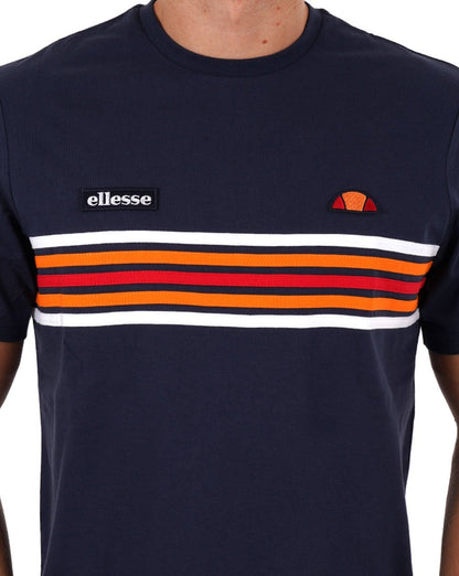 Ellesse Multi Stripe T Shirt Navy