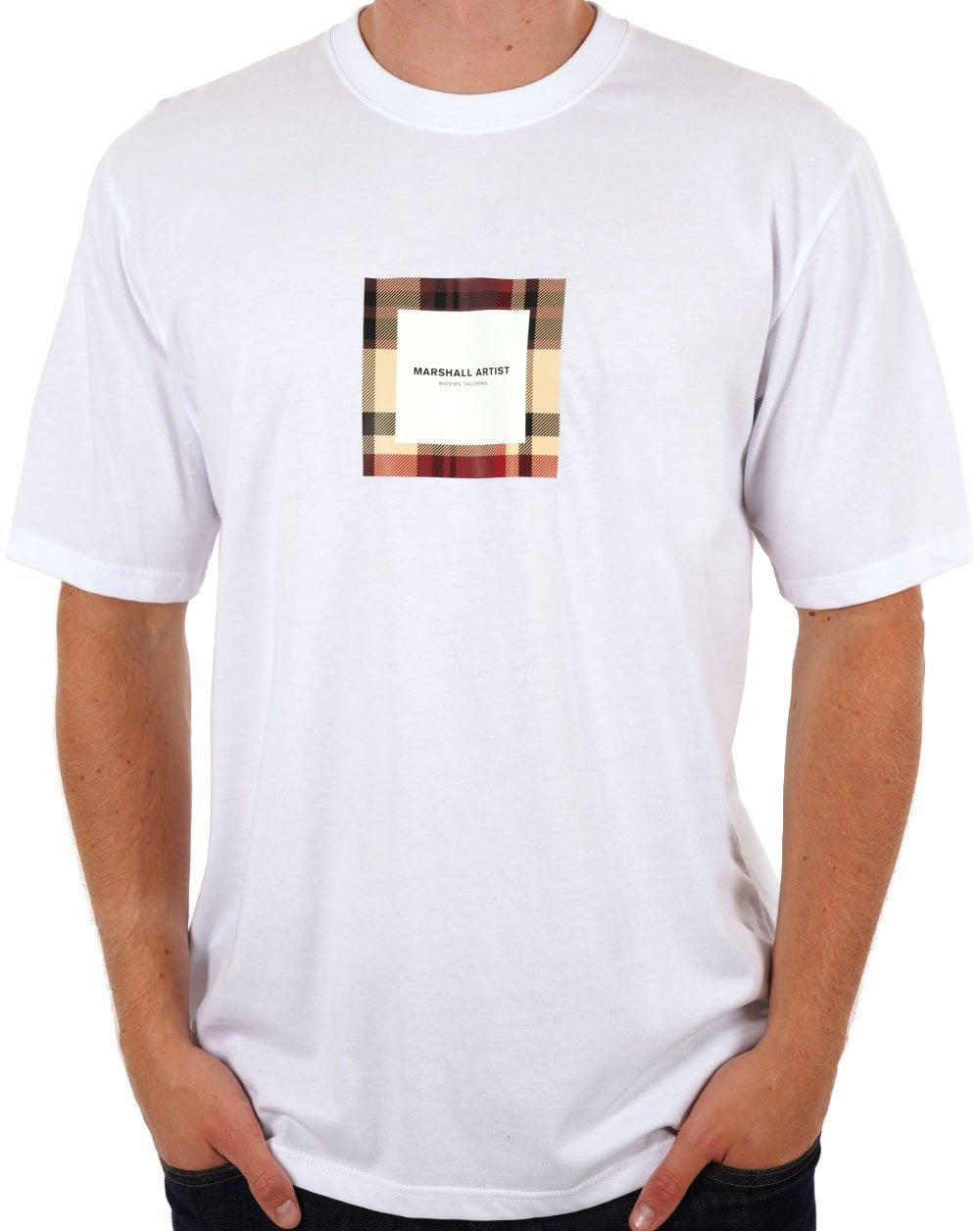 Marshall Artist House Check Box Logo T Shirt White
