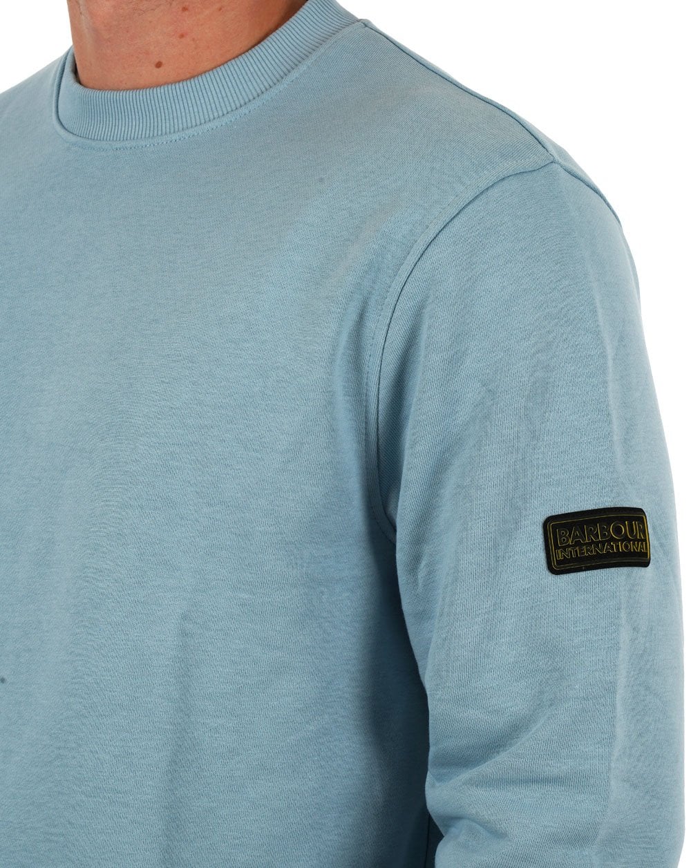Barbour International Outline Badge Sweatshirt Concrete Blue