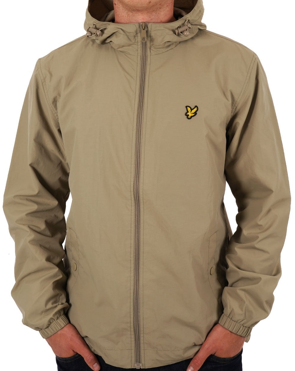 Lyle & Scott Zip Through Hooded Jacket Stone